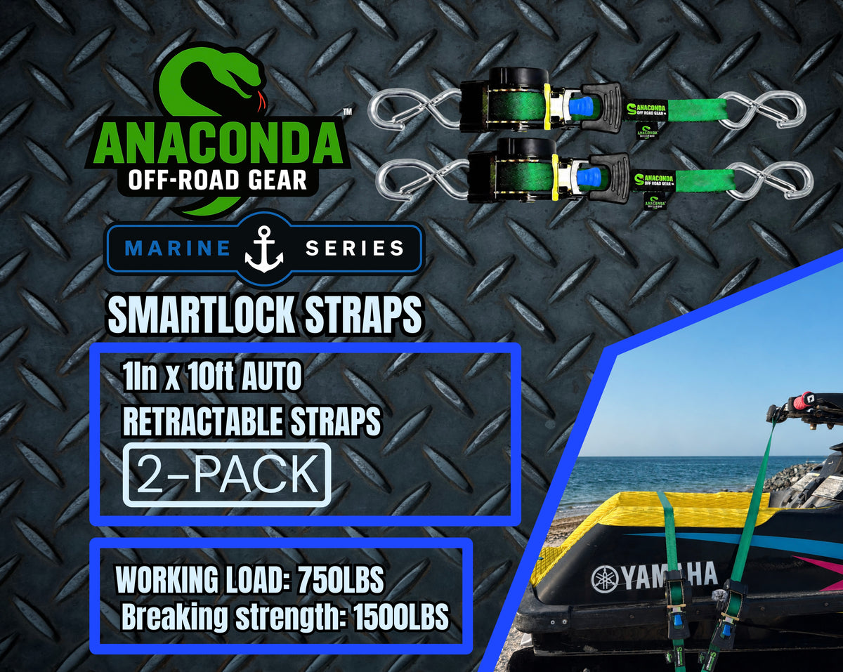 ANACONDA SMARTLOCK STRAPS (MARINE SERIES) 1IN x 10FT 2-PACK ,     ألإصدار البحري, طقم من 2