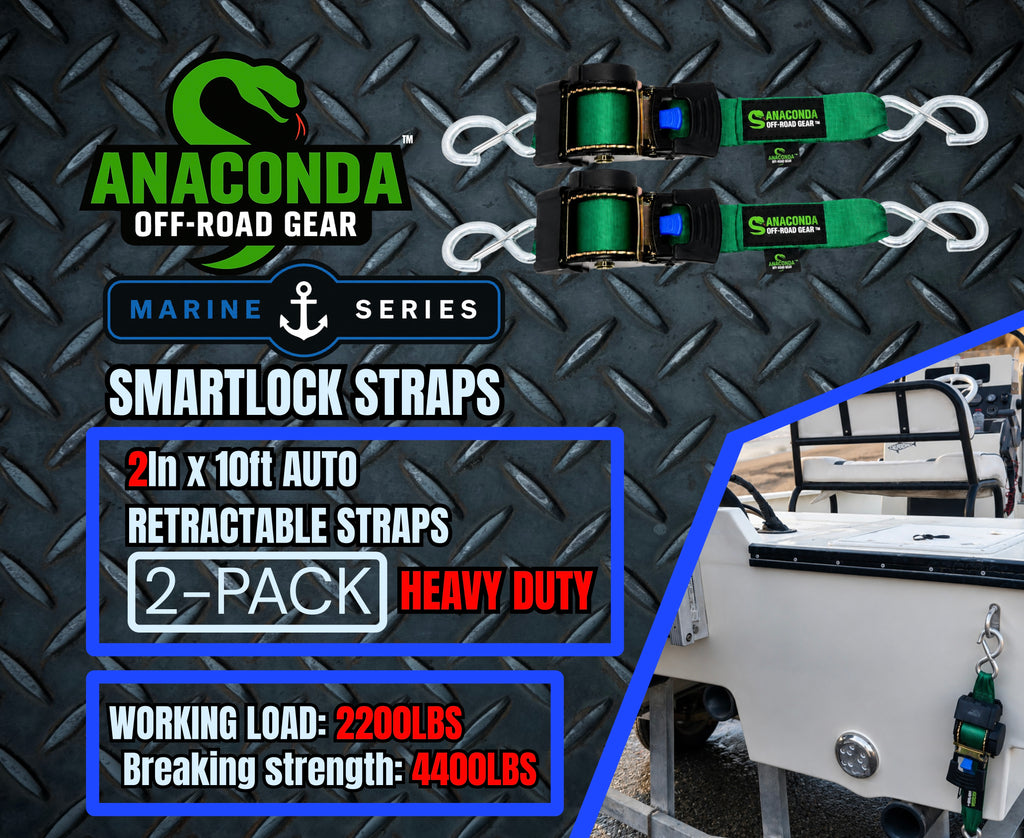 ANACONDA SMARTLOCK STRAPS 2IN X 10FT HD (MARINE SERIES) 2-PACK ,  ألإصدار البحري, طقم من 2